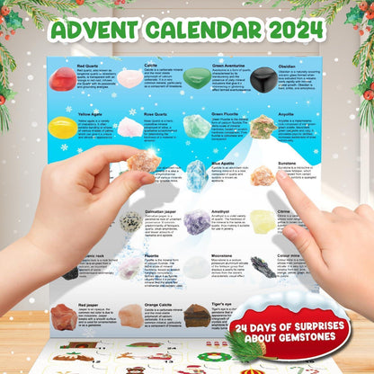 Edelstein Adventskalender 2024 Kinder Kristalle 24 Tage