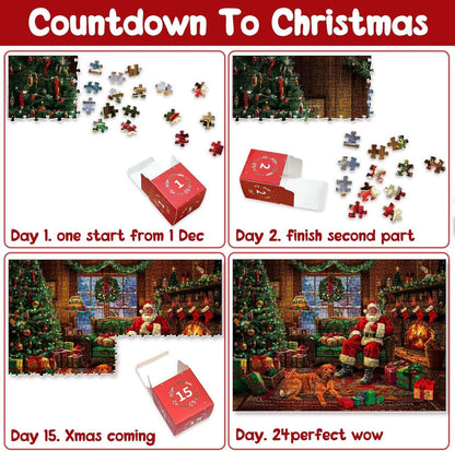 Adventskalender Puzzle 1008 Teile Weihnachts Familie Kinder Countdown