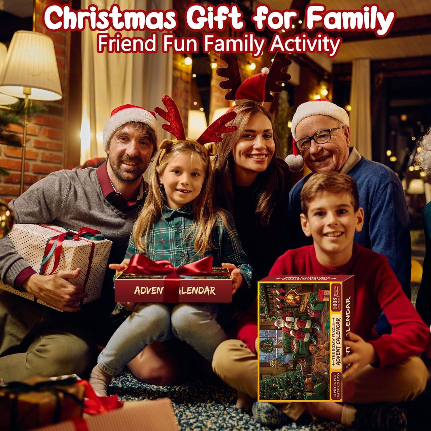 Adventskalender Puzzle 2024: 1008 Teile Weihnachts Jigsaw für