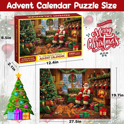 Weihnachts-Puzzle Adventskalender 2024: 1008 Teile Familien-Kalender Countdown