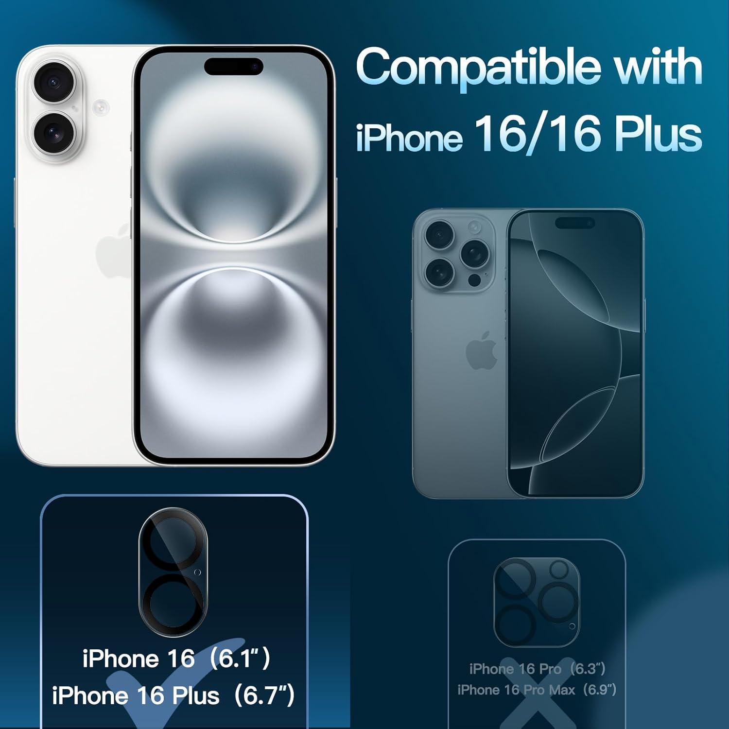 Kameraschutz für iPhone 16 6,1 & 16 Plus 6,7 Zoll Gehärtetes