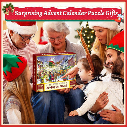 Weihnachts Puzzle Adventskalender 2024: 1008 Teile Familien