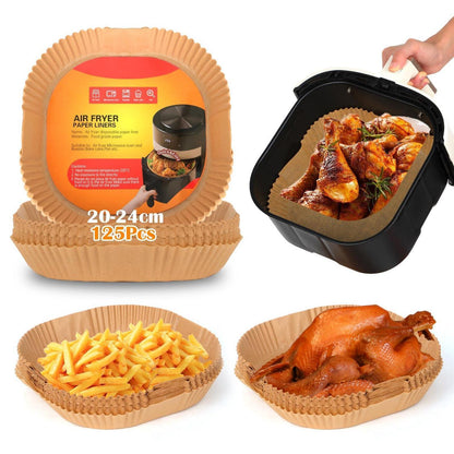 Backpapier für Heißluftfritteuse – 125 Stück, 20x24cm