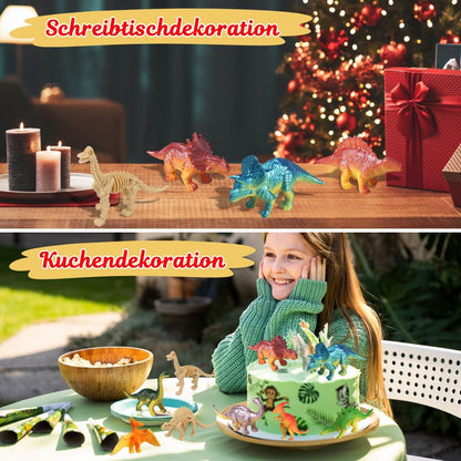 Adventskalender Dinosaurier Kinder 2024 - 24 Dino Figuren - Spielzeug für Jungen und Mädchen