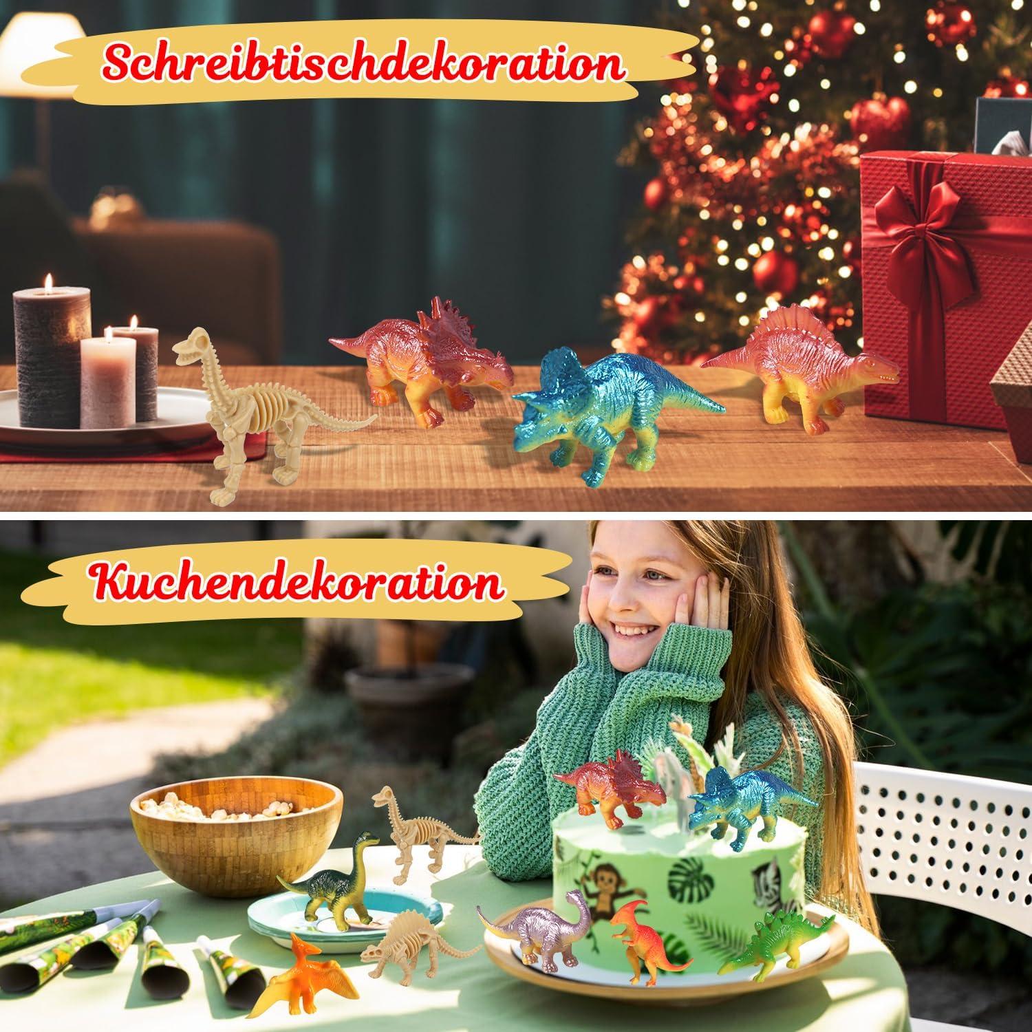 Adventskalender Dinosaurier Kinder 2024 - 24 Dino Figuren - Spielzeug für Jungen und Mädchen
