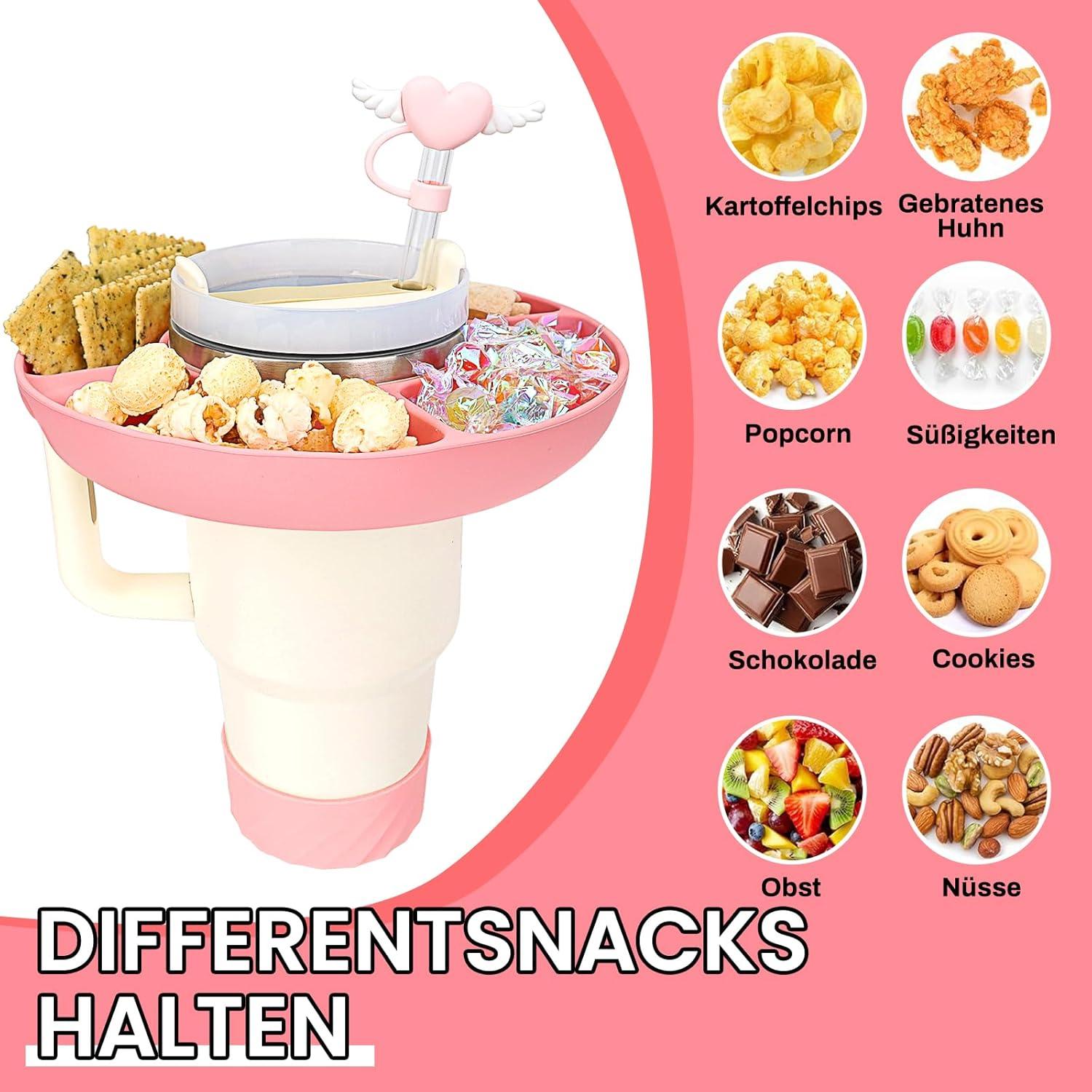 Silikon Snackschale für Stanley Cup Zubehör 5tlg rosa