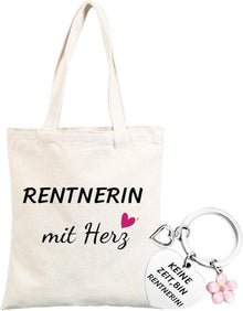 Ruhestand Geschenk Rentnerin Tasche & Schlüsselanhänger Paket