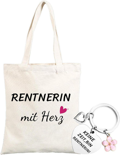 Ruhestand Geschenk Rentnerin Tasche & Schlüsselanhänger Paket