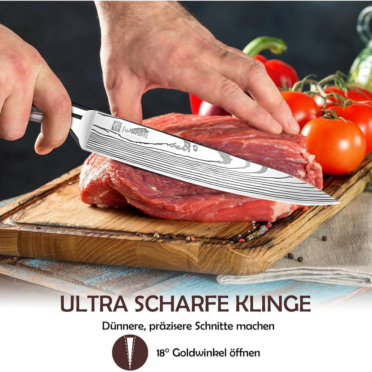 Profi Fleischmesser 20 cm – Scharfes Küchenmesser aus Edelstahl