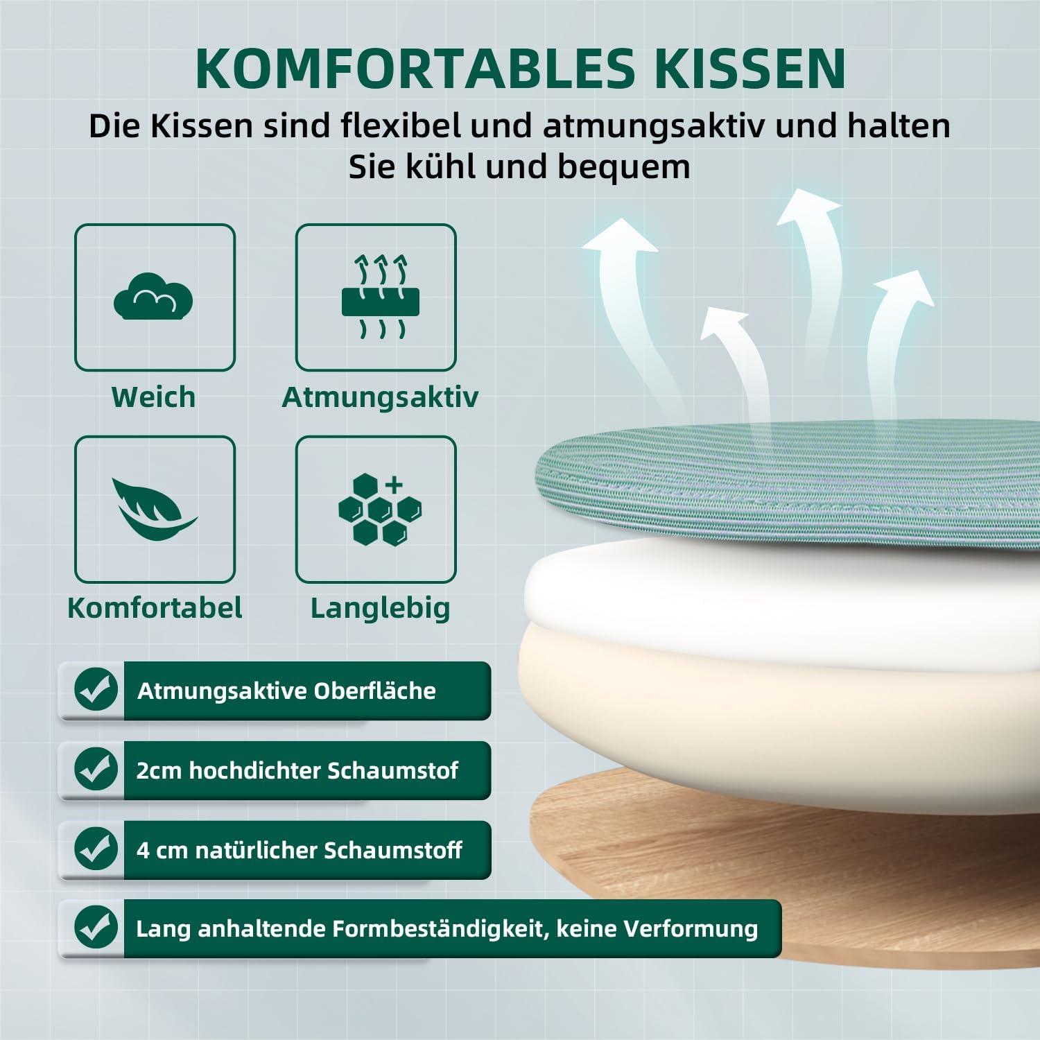 Ergonomischer Bürostuhl mit Wippfunktion und Armlehnen, Blaugrün