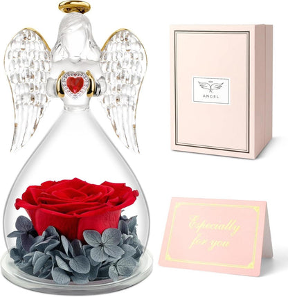 Ewige Rose Engel Figur Geschenkbox Valentinstag Weihnachten