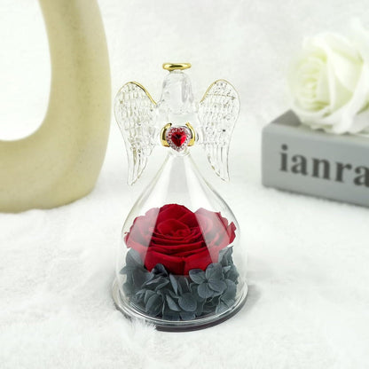 Ewige Rose Engel Figur Geburtstagsgeschenk Mama Freundin Rot