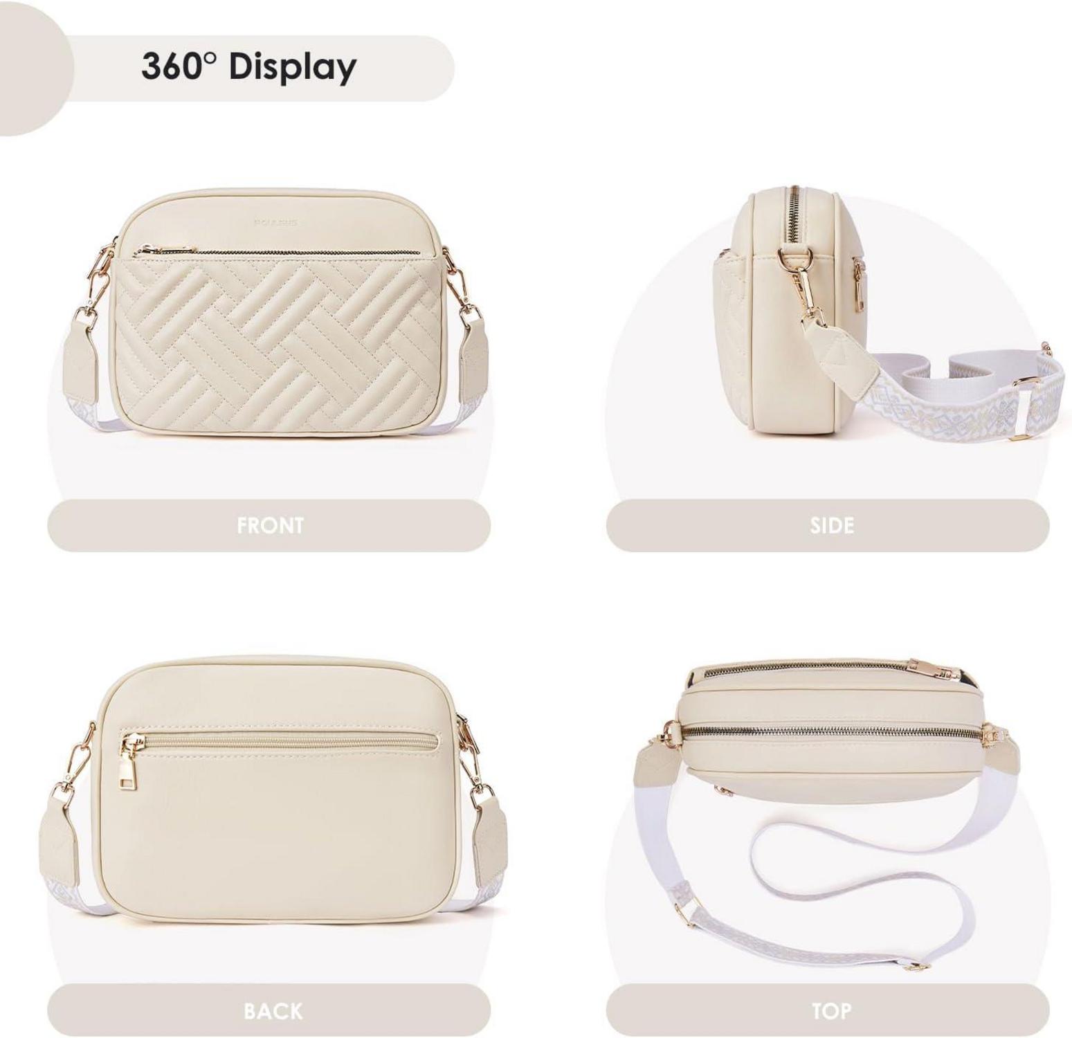 Gesteppte Damen PU Leder Umhängetasche Crossbody Bag Verstellbarer