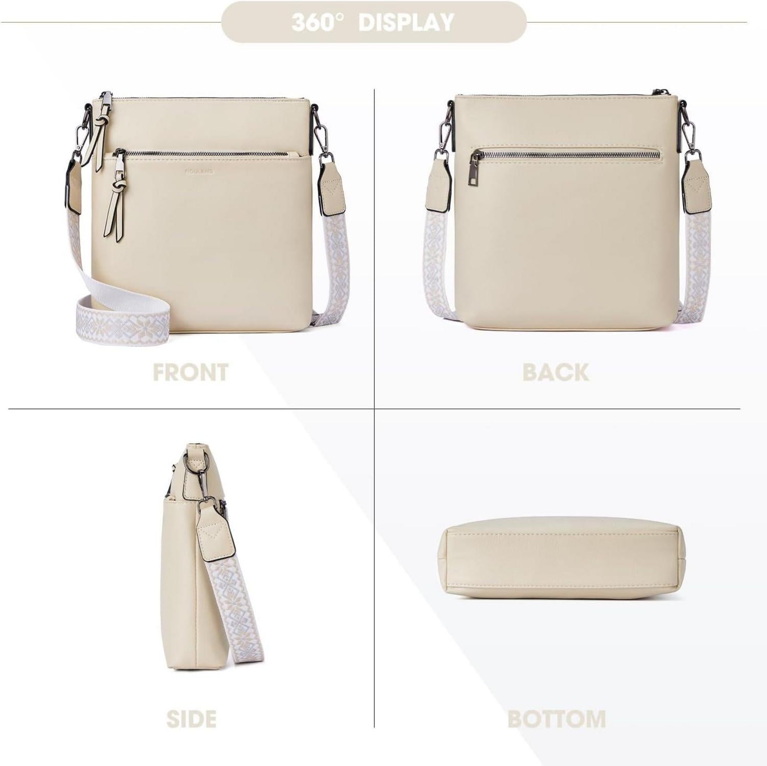 Mittel Damen Umhängetasche Crossbody Tasche RFID-Schutz Veganleder