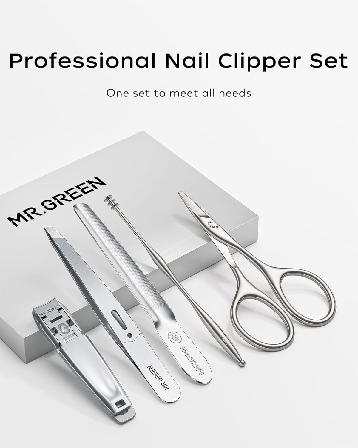 MR.GREEN 5PCS Nagelknipser Set mit Etui - Profi Maniküre Set für Männer und Frauen