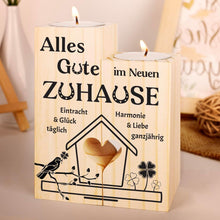 Einweihungsgeschenk Kerzenständer Holz Haus Wohnung
