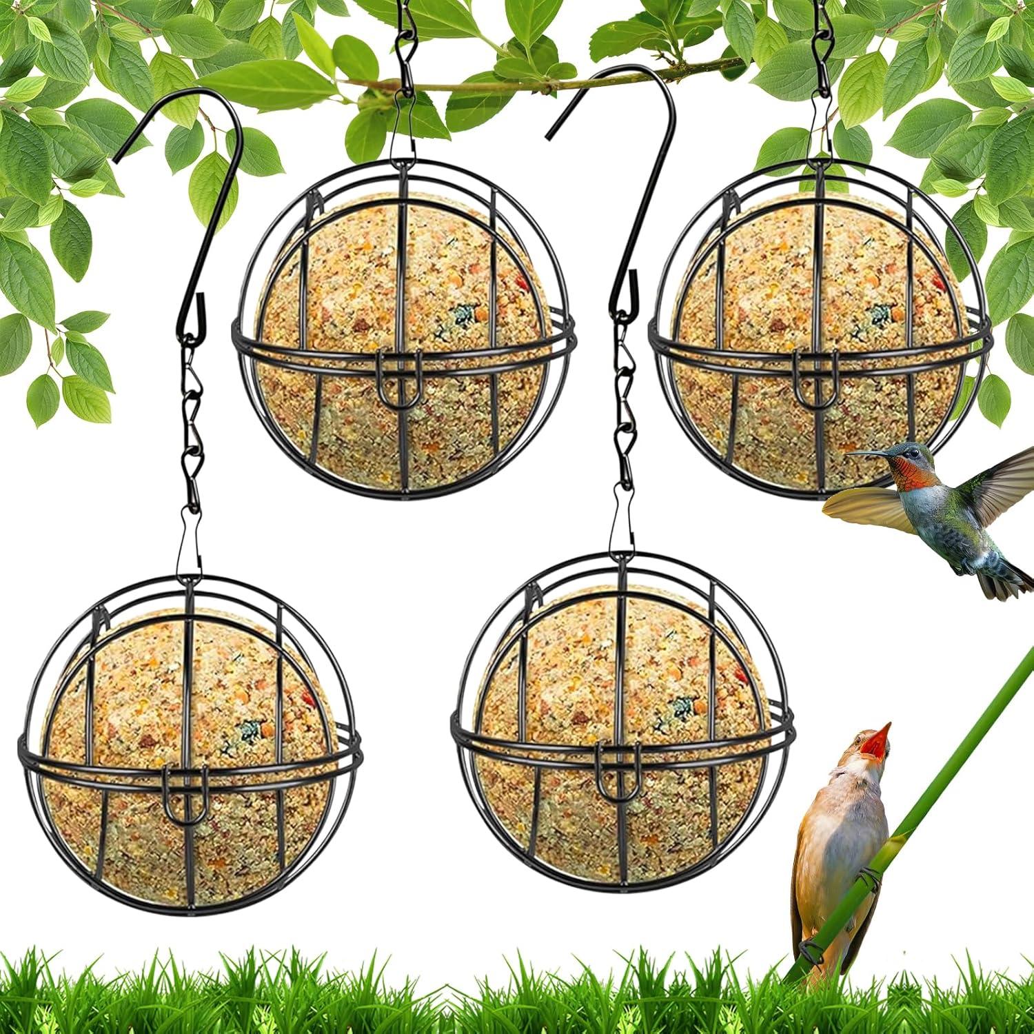 4er Set Metall Meisenknödelhalter Vogelfutterspender zum Aufhängen