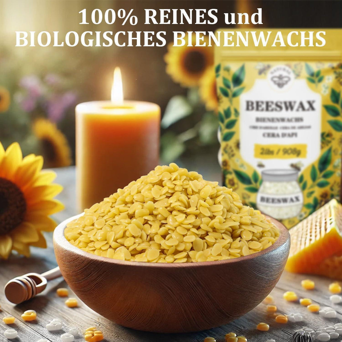 Bio Bienenwachspellets 9KG – Für Kosmetik & Kerzenherstellung