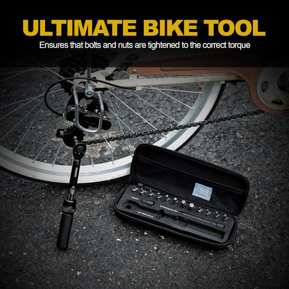 Drehmomentschlüssel Fahrrad 1/4 Zoll 2-20 Nm 15-teiliges Set mit Bits