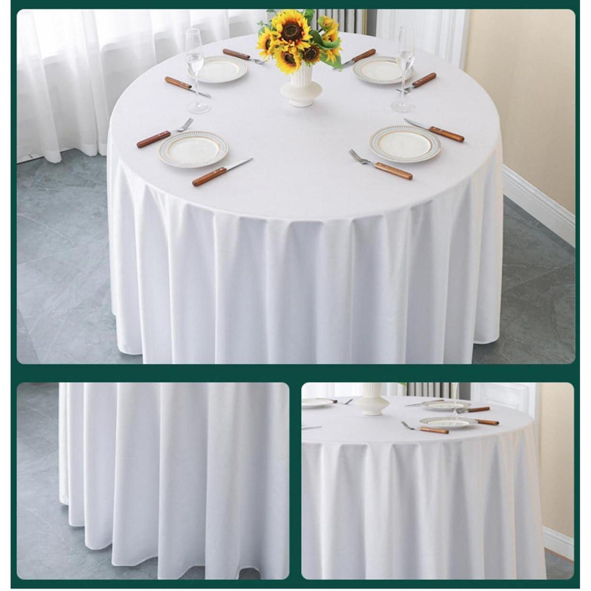 Runde Satin Tischdecke Dunkelbraun 340 cm – Elegant & Glänzend