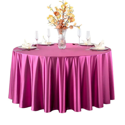 Runde Satin Tischdecke Dunkelviolett 340 cm – Elegant & Glänzend