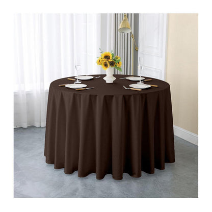Runde Satin Tischdecke Dunkelbraun 320 cm – Elegant & Glänzend