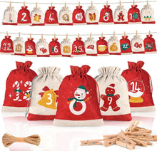 Adventskalender Stoff 24 Säckchen Weihnachtskalender Kinder