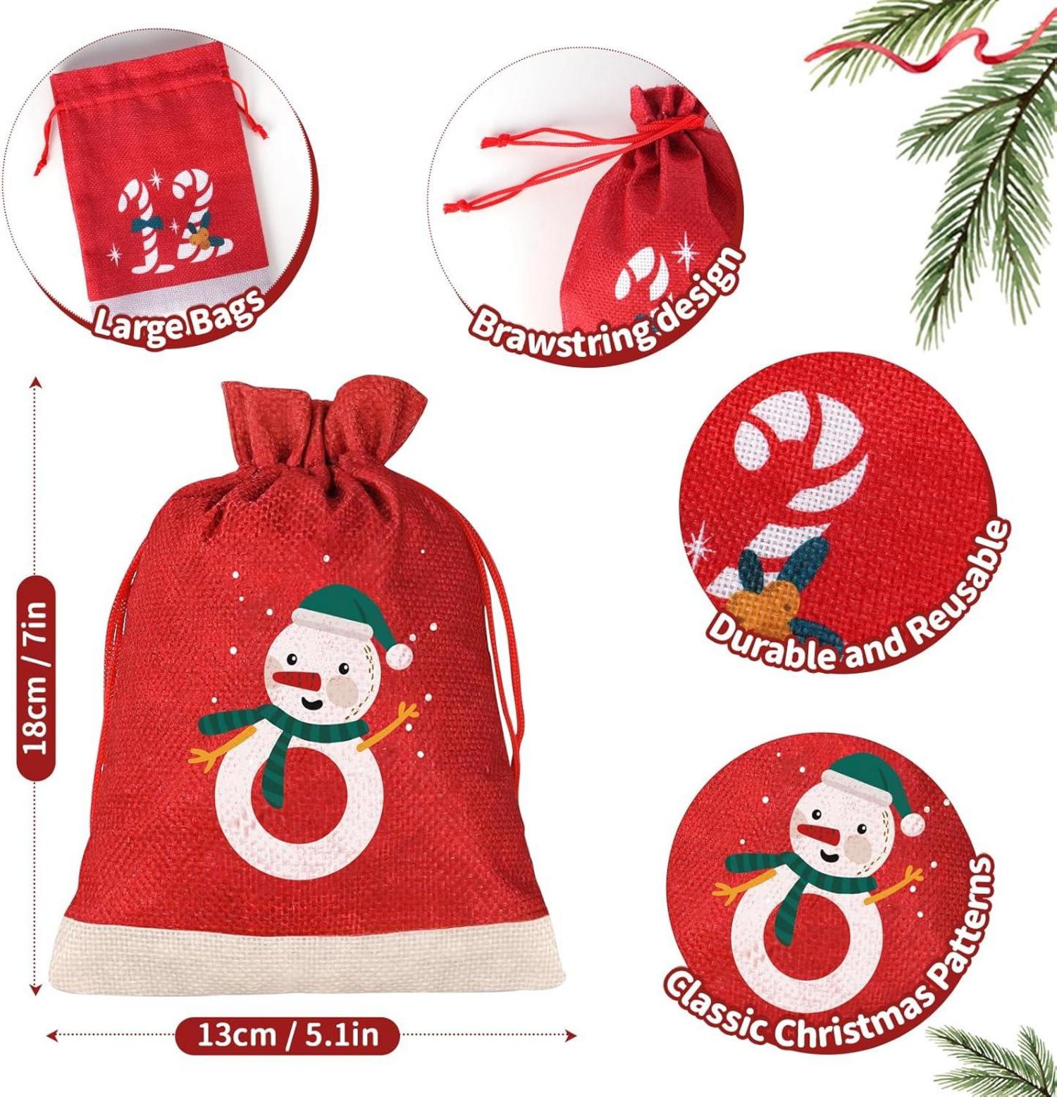 Adventskalender Stoff 24 Säckchen Weihnachtskalender Kinder