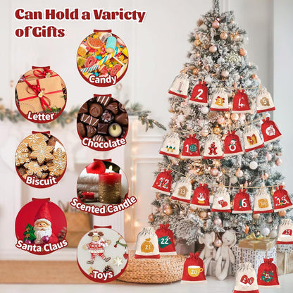 Adventskalender Kinder 24 Weihnachtskalender Selbstbefüllen Groß Säckchen
