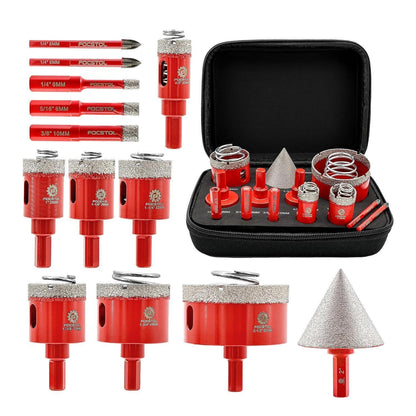 Diamant Fliesenbohrer Set 13-teilig für Porzellan, Keramik, Marmor
