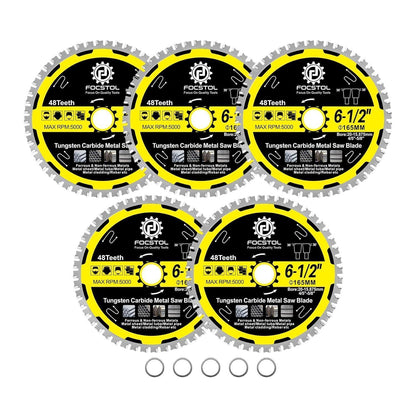 Kreissägeblatt Metall 165mm 48 Zähne für Stahl & Edelstahl (5 Stück)