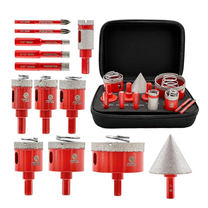 Fliesenbohrer Set 13-teilig für Porzellan, Keramik, Marmor
