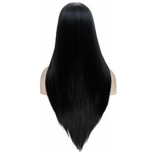 Schwarze lange Perücke Damen Halloween Kostüm Addams Wednesday