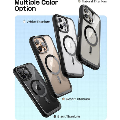iPhone 16 Pro Hülle MagSafe Transparent Militärschutz Schwarz