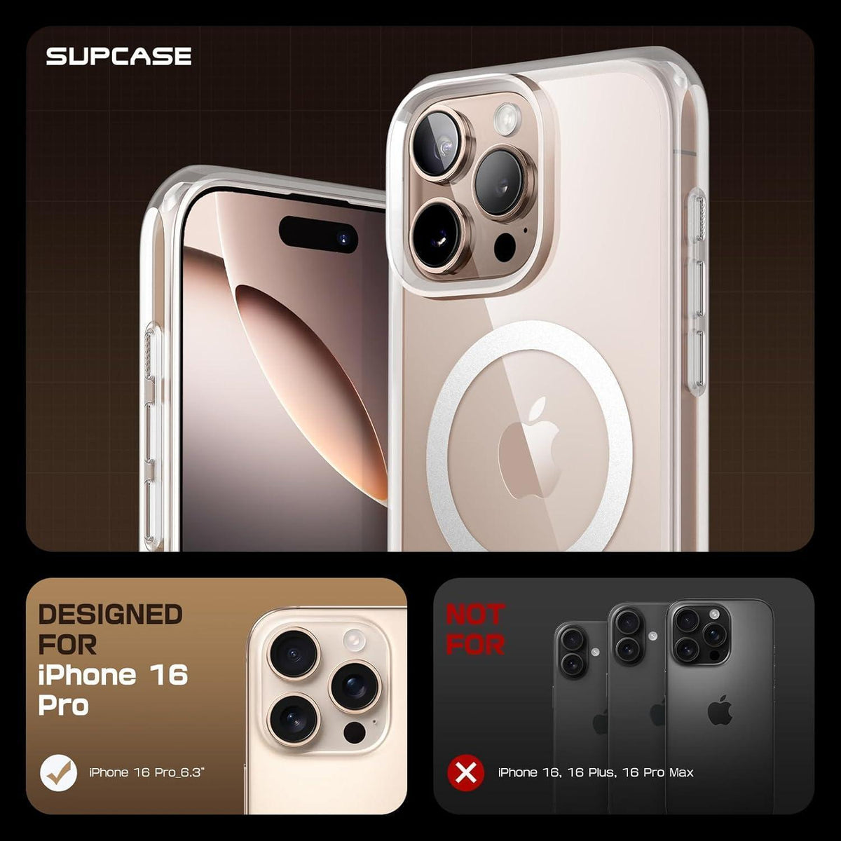 iPhone 16 Pro Hülle MagSafe Transparent Militärschutz