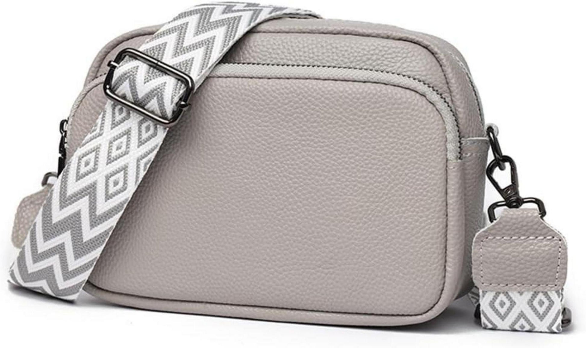 Damen Echtes Leder Umhängetasche Crossbody Bag mit Breitem