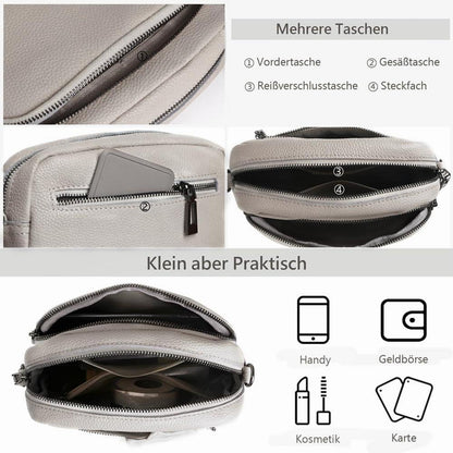 Damen Umhängetasche aus echtem Leder mit breitem Schultergurt 3