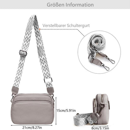 Damen Handy Umhängetasche Echtes Leder Crossbody Bag Schultergurt 3