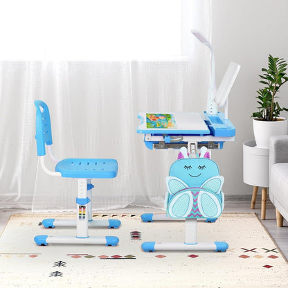 Kinder Schreibtisch und Stuhl Set Höhenverstellbar Grün