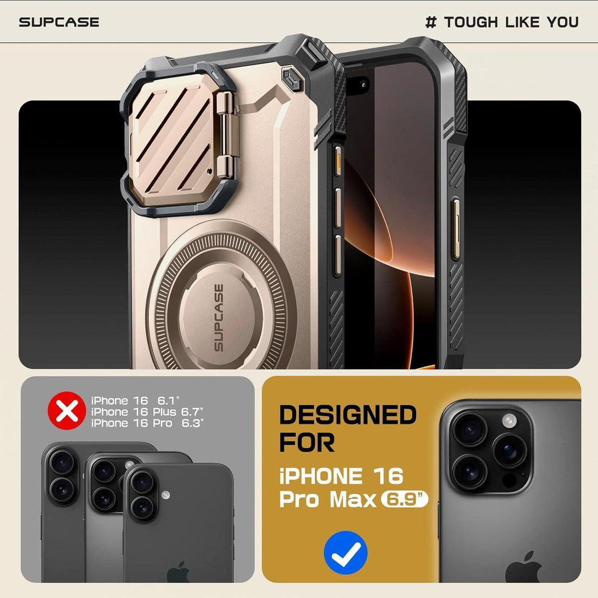 iPhone 16 Pro Max Hülle mit MagSafe & Kameraschutz Rotgold