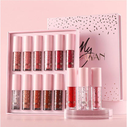 12er Set Matte Lippenstifte Nude & Samt – Langanhaltend & Wasserfest