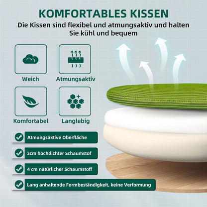 Ergonomischer Bürostuhl mit verstellbarer Lendenstütze, Armlehnen, Wippfunktion - Grün
