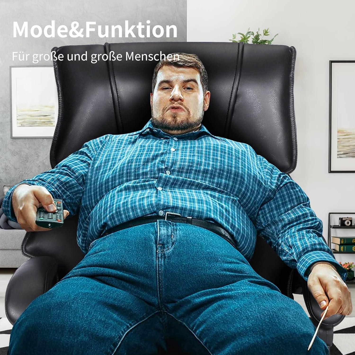 Bürostuhl mit Fußstütze hoher Rückenlehne Gepolsterte Armlehne