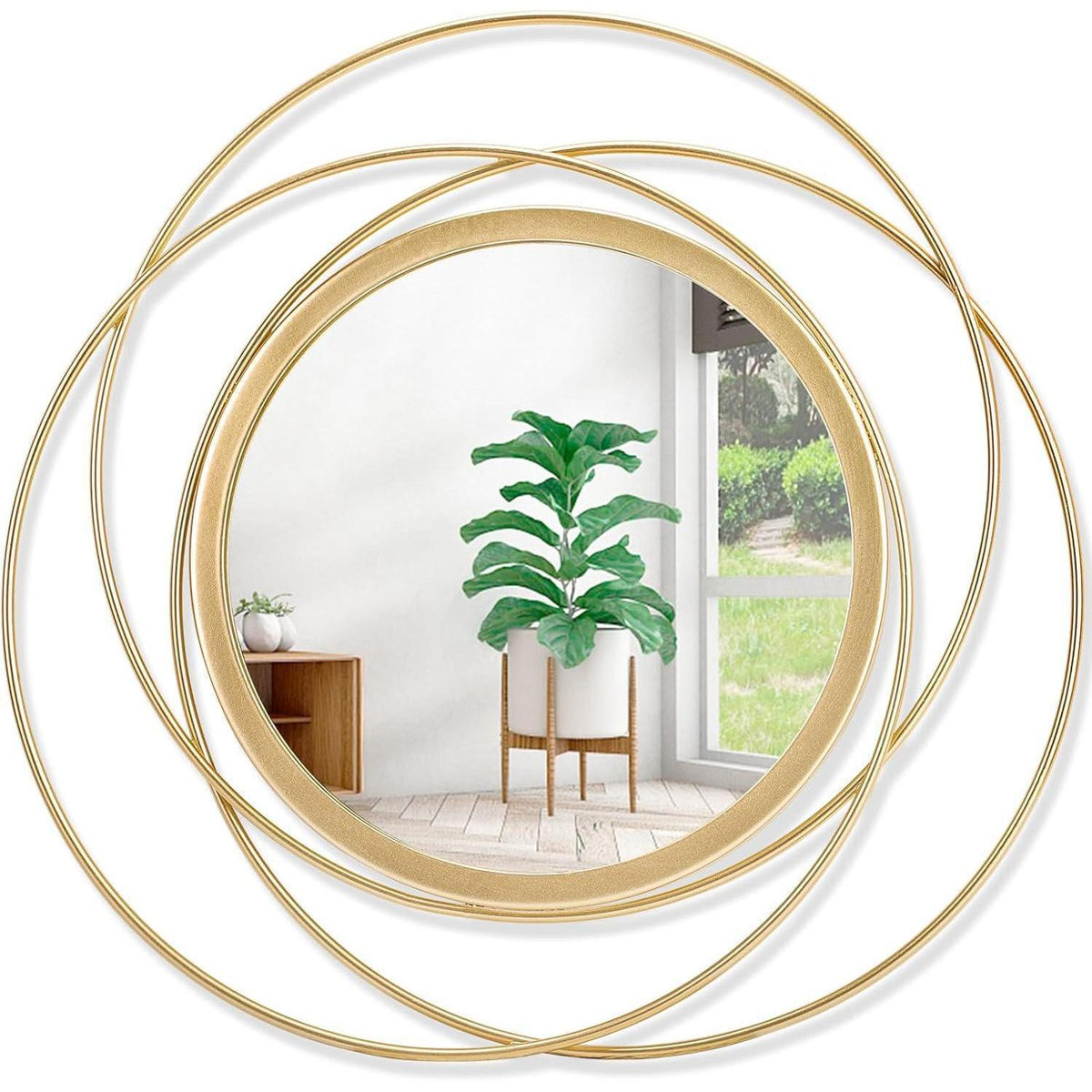 Runder Wandspiegel Gold – Moderne Deko für Wohnzimmer & Schlafzimmer