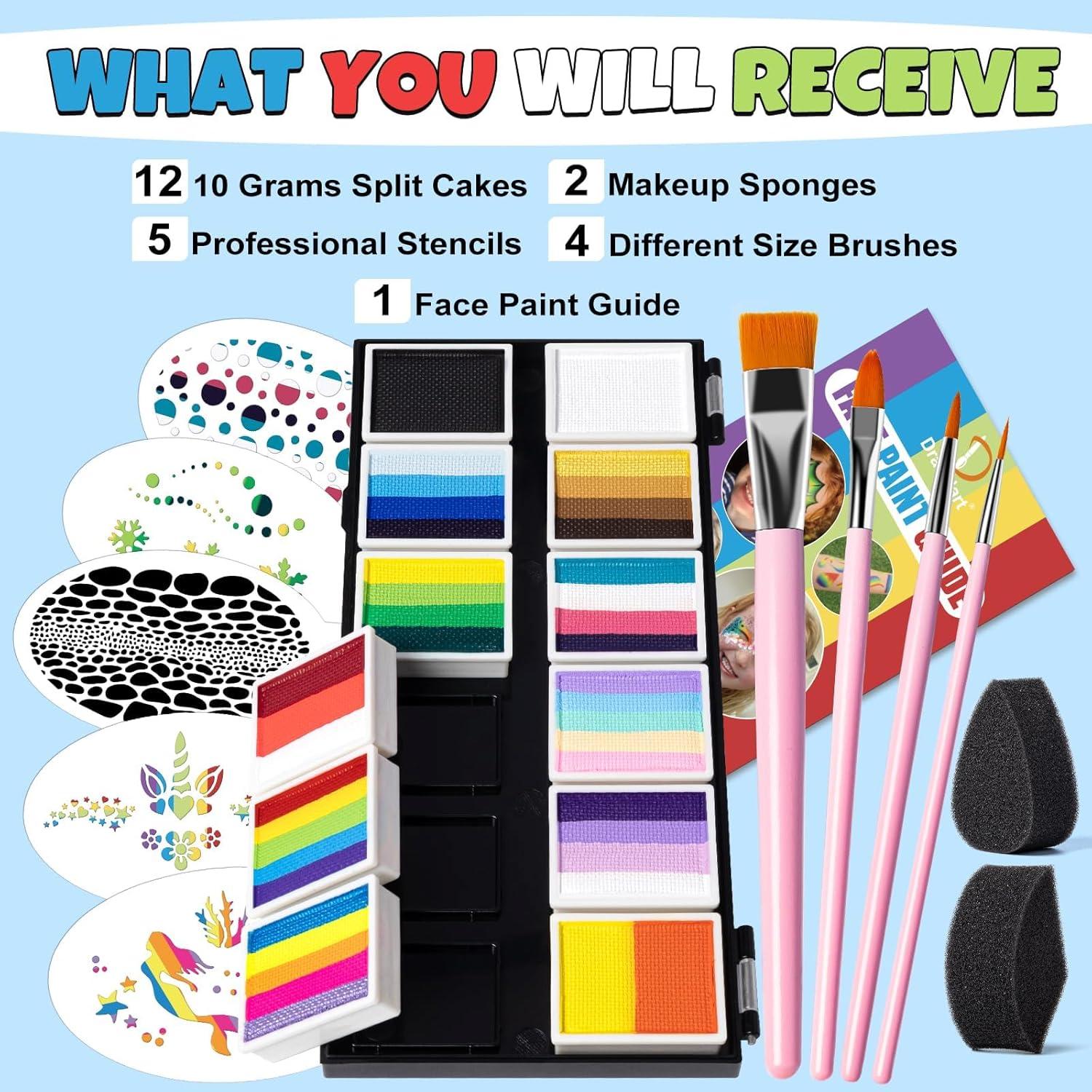Kinderschminke Split-Cake-Palette Face Body Paint Halloween Karneval