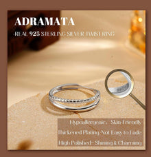 925 Silber Bandring Damen Verstellbar Stapelring Ehering