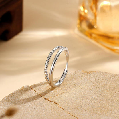 Adramata Ring Silber 925 Damen Verstellbar Stapelbar Daumenring