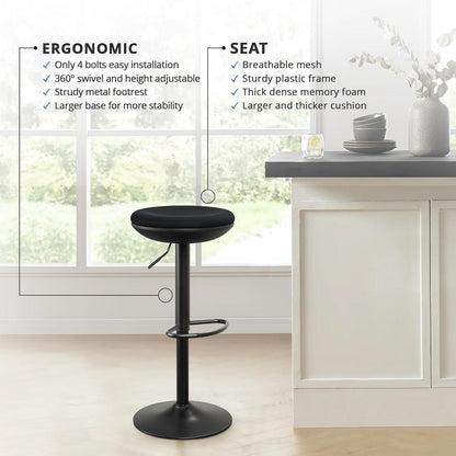Ergonomischer höhenverstellbarer Stehhocker ohne Rückenlehne in Schwarz