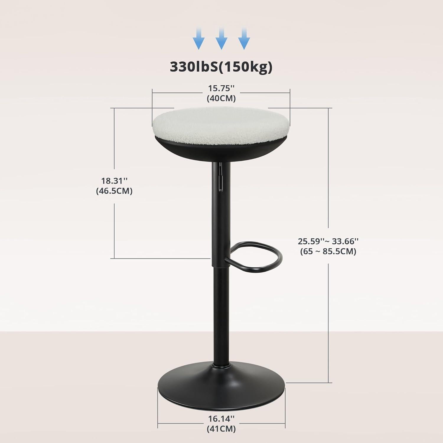 Ergonomischer Stehhocker höhenverstellbar drehbar ohne Rückenlehne