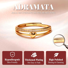 Verstellbarer Herzring Silber 925 Zirkonia Damenring Damen